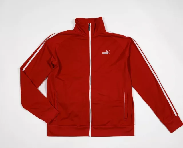 Puma felpa tuta uomo usato XL rosso giacca retro jacket sport zip T8324