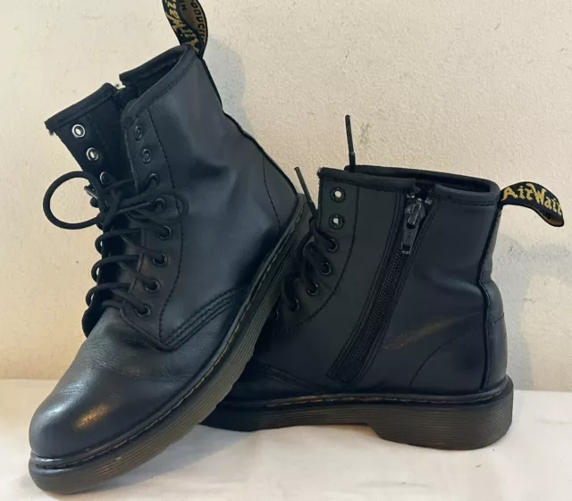 Stivali Dr Martens in pelle nera per bambini taglia UK 1