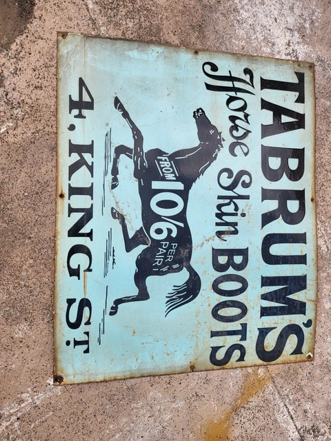 Tabrums Horse Porcelain Enamel Sign 34" X 24" Inches