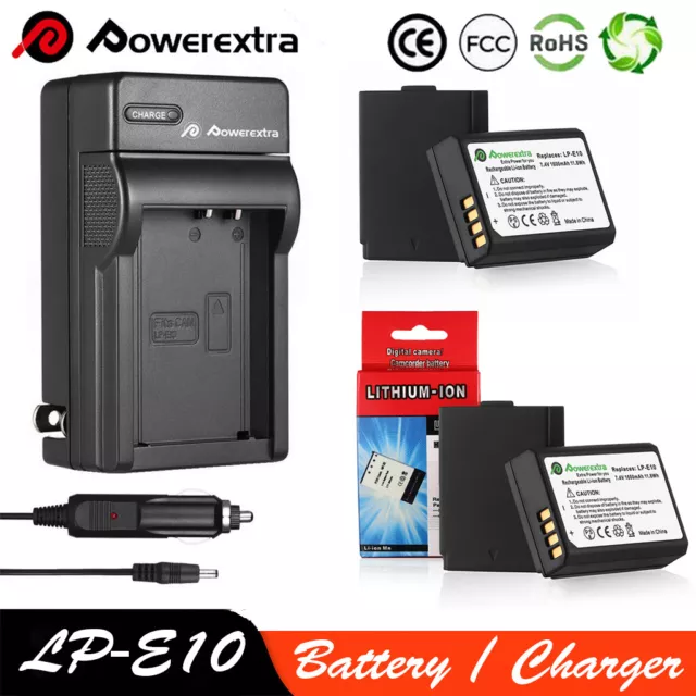 LP-E10 Battery / Charger For Canon Rebel T3 T5 T7 EOS 1100D 1200D 1300D LPE10