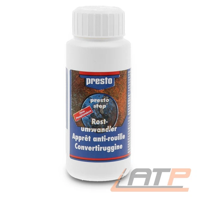 PRESTO 100ml STOP CONVERTITORE RUGGINE PRIMER CONVERTITORE CORROSIONE ANTIRUGGINE
