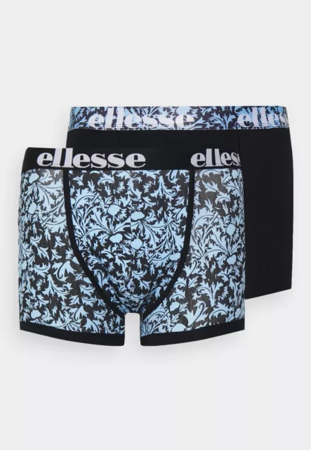 Ellesse Boxers Shorts Trunks Kiera 2 Pack Big Sizes Black Blue Gift Set Box