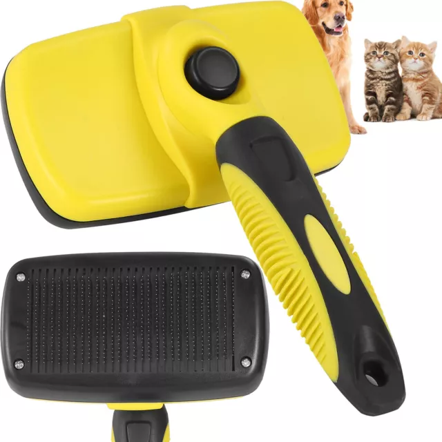 Pet Dog Cat Self Cleaning Slicker Brush Hair Grooming Remover Comb Shedding Tool