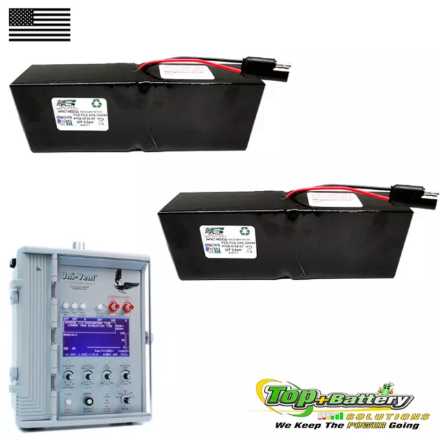 2pc battery For Impact Medical 754 / M Eagle Uni-Vent Ventilator 326 750 765