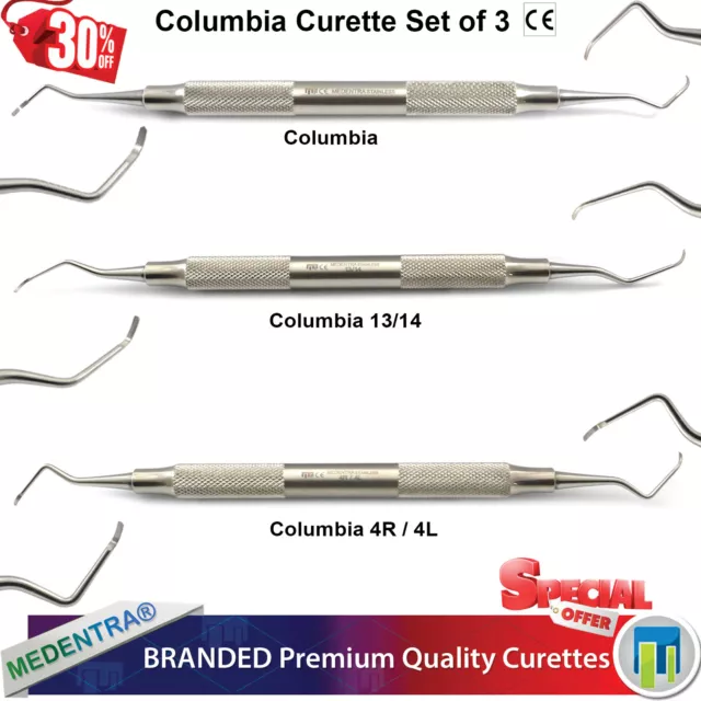 3er COLUMBIA CURETTES PARODONTALES CHIRURGICALES Parodontal de Curette chirurgie