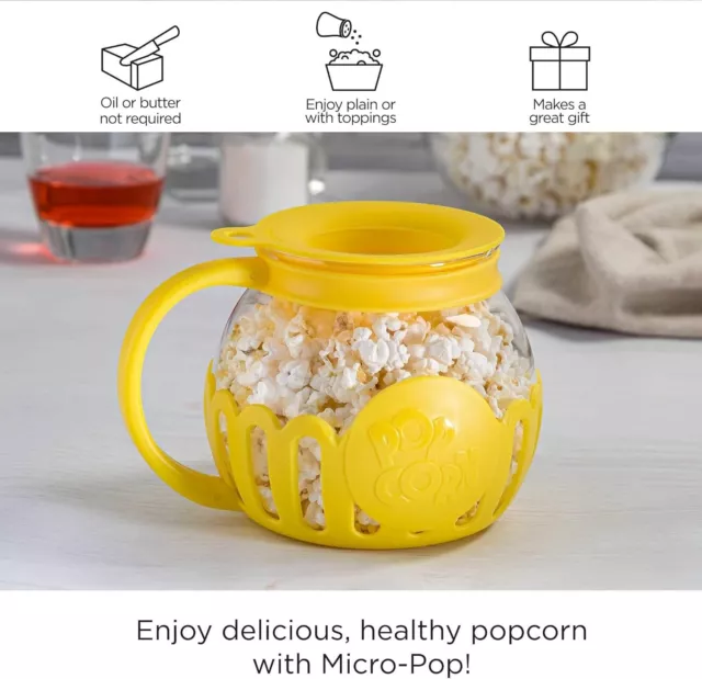 Ecolution's Micro-Pop Microwave Popper Popcorn Maker, Dishwasher Safe, Yellow