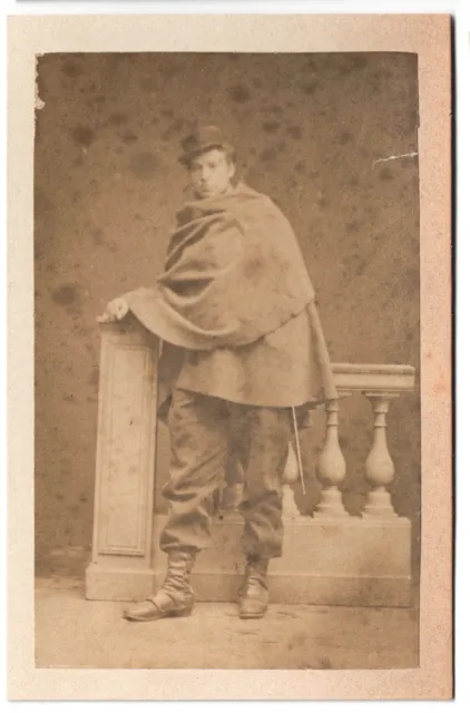 CDV Old Photo Card Second Empire Soldier Cape War 1870