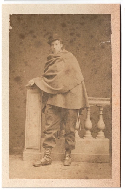 CDV Old Photo Card Second Empire Soldier Cape War 1870