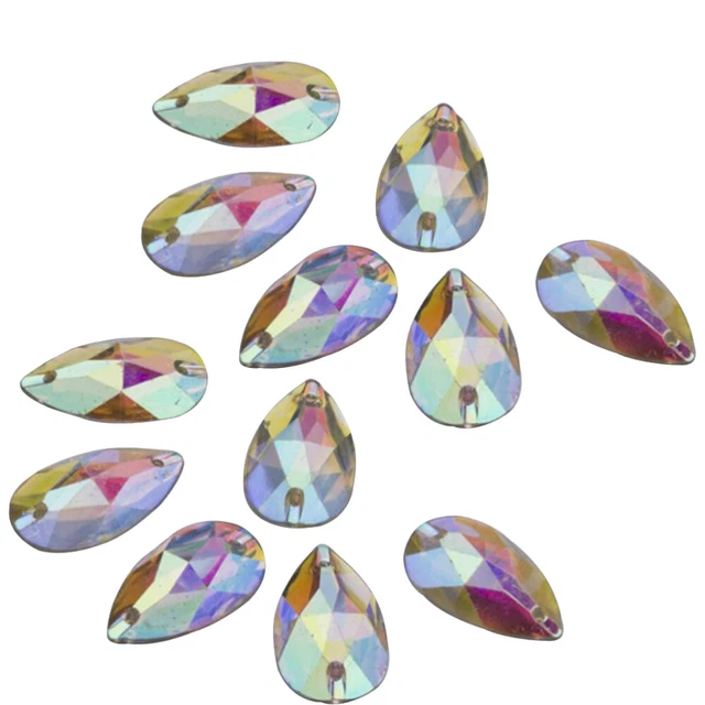 100 PIEZAS Perla de cristal de espalda plana de resina de manicura acrílico