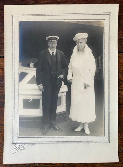 Antique Kirk & Sons Cowes Photo King George V Queen Mary Royal Yacht Victoria