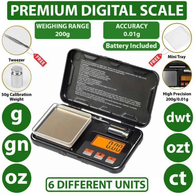 Digital Pocket Scale Jewelry Mini Scale 0.01g Rugged scale gram Herb Karat Gold