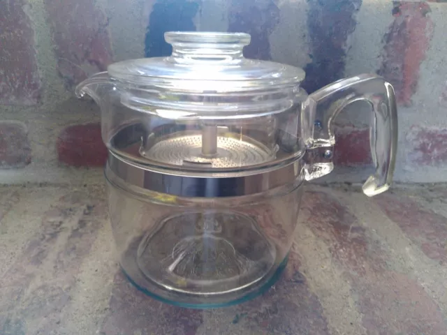Vintage  Pyrex Kaffeemaschine 7756 Glasperkolator Perkolator 4-6 Tassen Glas