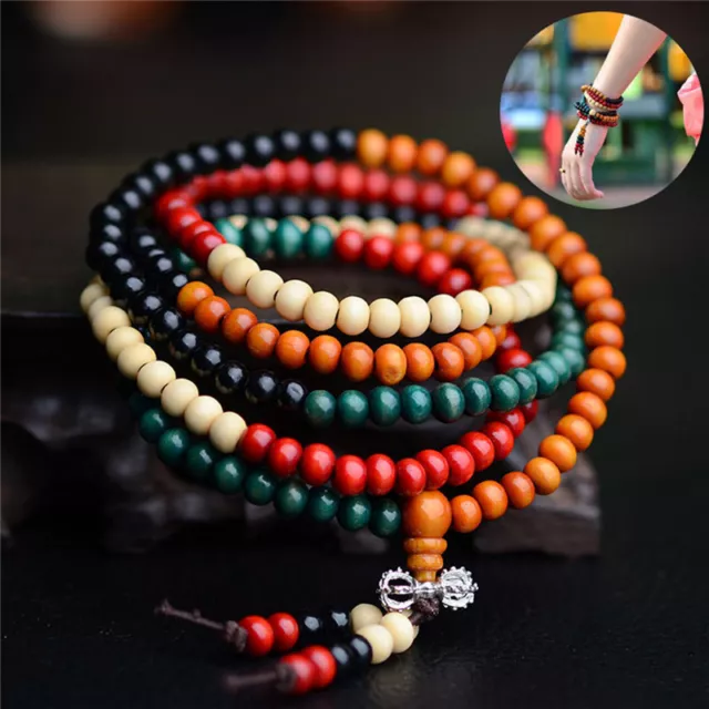 8mm Tibetan Buddhism Mala Sandal Prayer Beads 108 Beads Bracelet Necklacf~m'