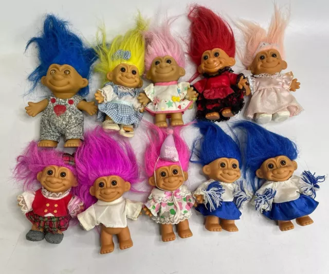 Lotto 10 Troll Russ E Non  Vintage Rare Toys Dolls 12cm/5" Anni 90 Rari #2