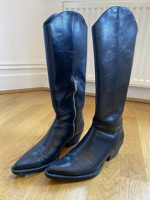 Zara patent hot sale leather boots