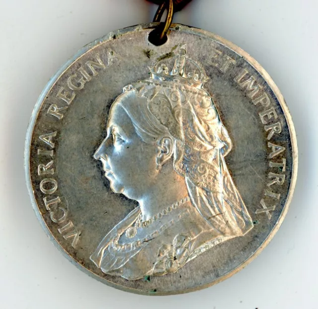 Queen Victoria Diamond Jubilee medal medallion Carlisle white metal #24 antique