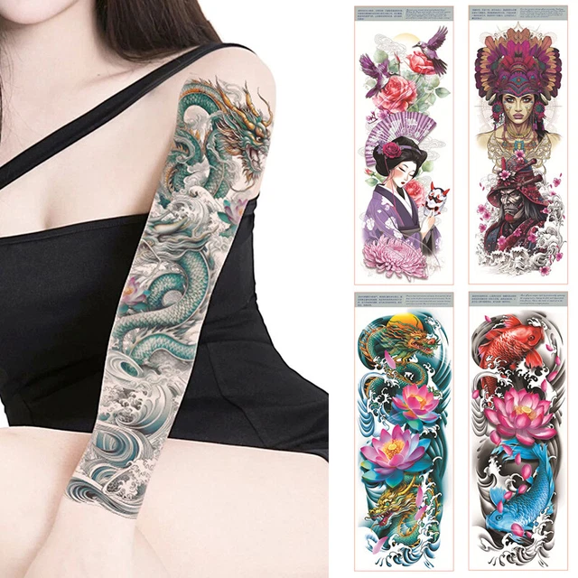 LAROI 8 Fogli Petalo 3D Fiore Rosa Adulti Tatuaggi Temporanei Donna - Foto 4