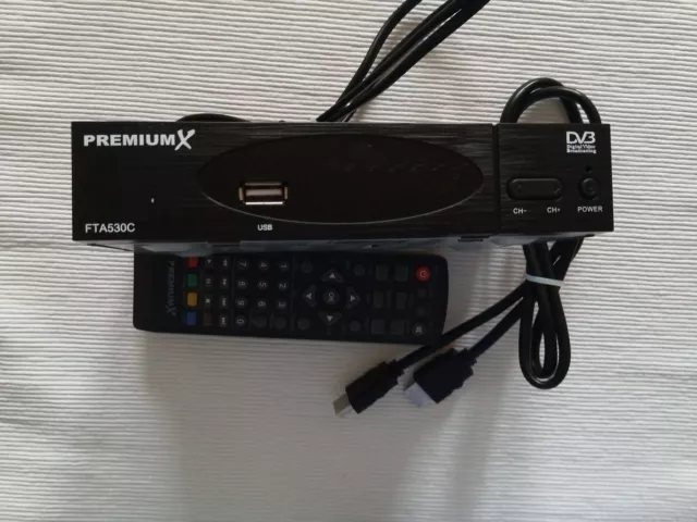 Premium X Kabelreceiver DVB-C FTA 530C, schwarz, Digital Full HD, Fernbedienung