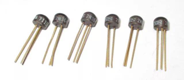 6 National Semiconductor 2N3646 NPN Silicon Switching Gold Lead Transistor NOS