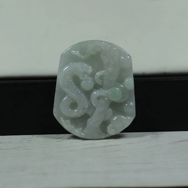 Certified Natural Genuine Type A Jadeite Jade Pendant Zodiac Snake 生肖蛇 0585 ANI
