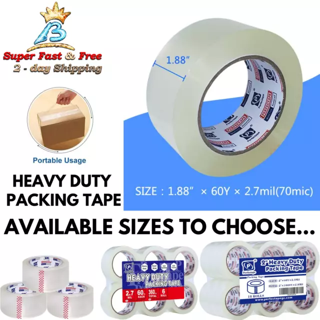 Clear Packing Tape Thick Heavy Duty Sealer Carton Industrial Commercial Moving