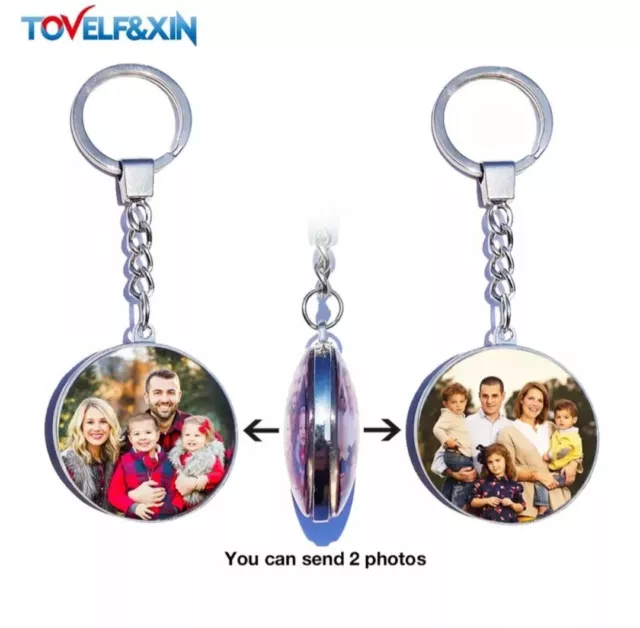 Llavero personalizado con foto de doble cara, llaveros personalizados de cristal