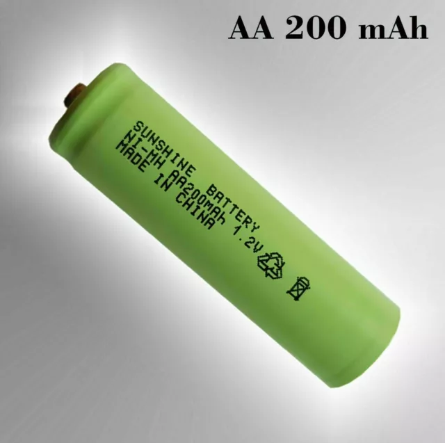 Batterie Aa NI-MH 200mAh 1,2V pour Solar-Leuchten Lampes Mignon