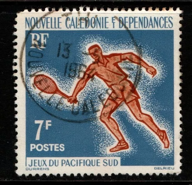 France New Caledonia 1963 South Pacific Games 7f Tennis player SG370 Used