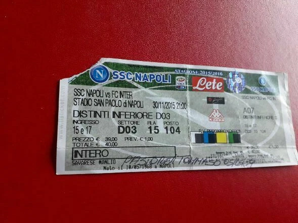 BIGLIETTI CALCIO STADIO Napoli Inter 8 03 2015 EUR 3,50 - PicClick FR