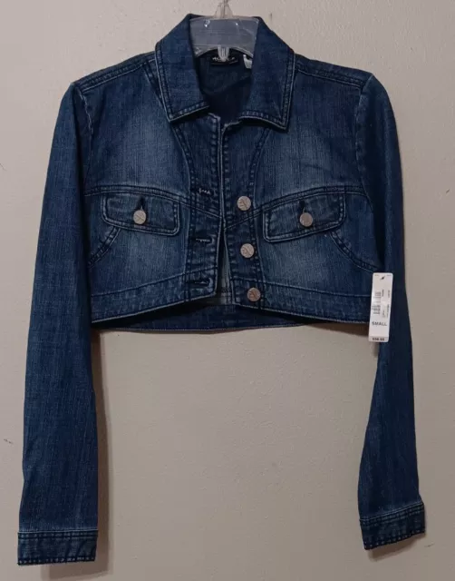 Allen B by Allen Schwartz Womens Cropped Jean Jacket Denim Size Small Cotton NWT