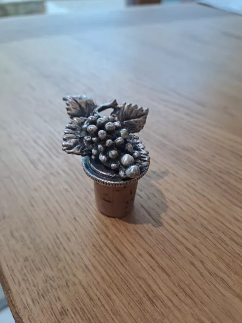 pewter cork wine bottle stopper