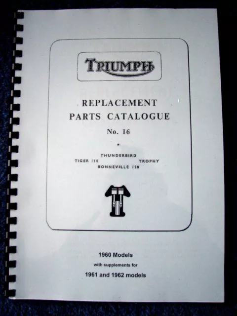 Triumph 6T Tr6 T110 T120 Parts Book Manual 1960- Incl Supplements To 1962 - Tp28