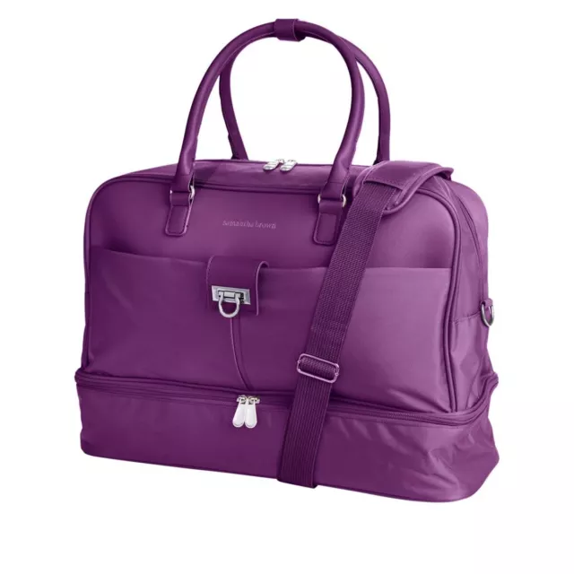Samantha Brown Drop Bottom Weekender - Purple