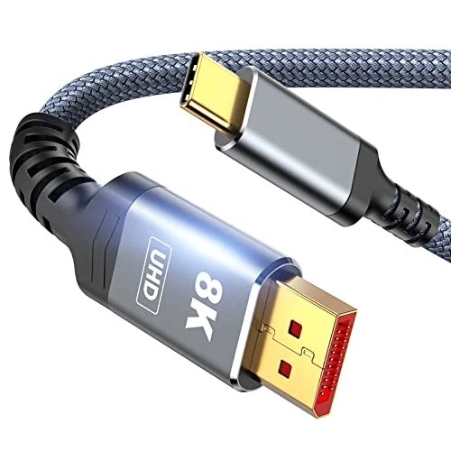 USB C to DisplayPort 1.4 Cable 8K@60Hz 6FT, Thunderbolt 4/3 to DisplayPorn