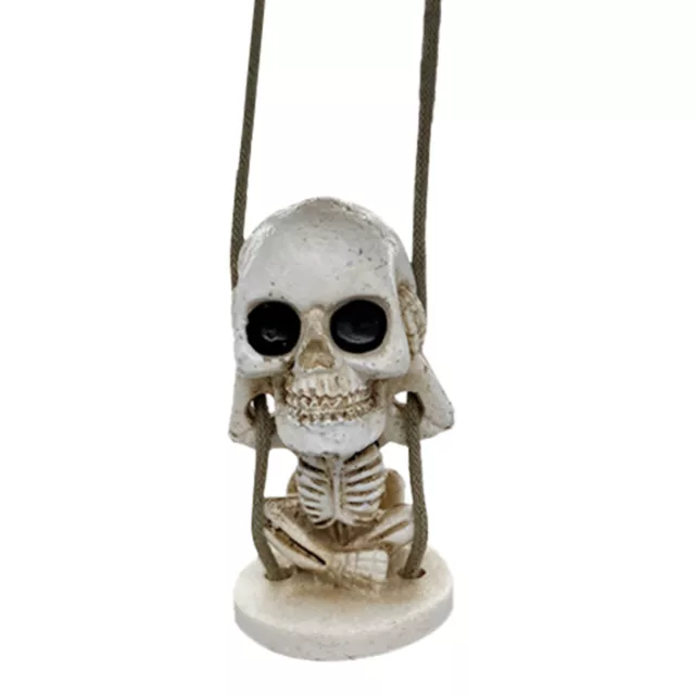 Cute Sugar Horror Swinging Skeleton Car Hanging Ornament Halloween Skull Decor