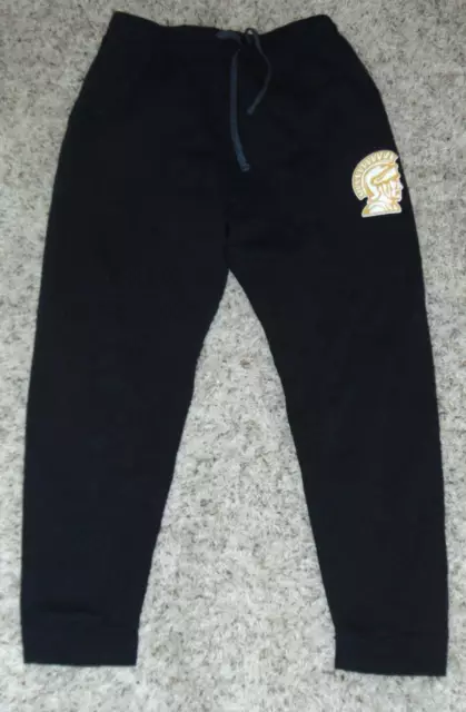 Boys Sweatpants Black Casual Loose Spartan Training Joggers-size L