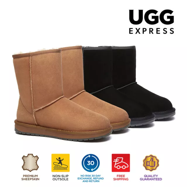 【EXTRA 15% OFF】UGG Men Women Short Classic Boots Sheepskin Suede Upper Non-Slip