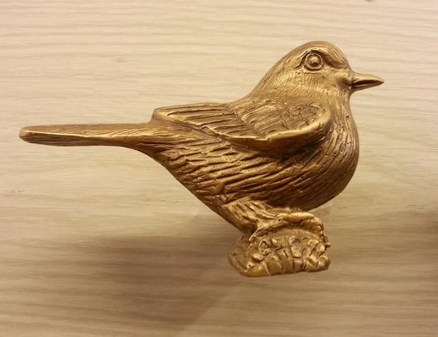 Brass Drawer Cabinet Knob Pull BIRD Figurine Hardware Handle Vintage Home Decor