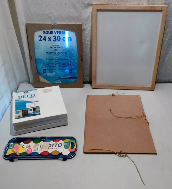 Loisirs Creatif- Sous-Verre- Toiles A Peinture- Livret- Peinture A Eau