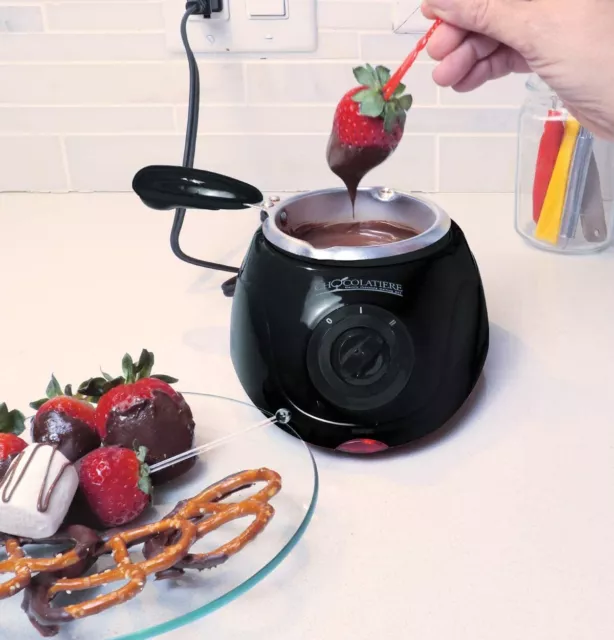 Total Chef Electric Chocolate Fondue Melter Machine with Melting Pot - Black