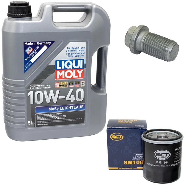 Motoröl Set 10W-40 5 Liter + Ölfilter SM 106 + schraube für Toyota Camry 2.2 3.0