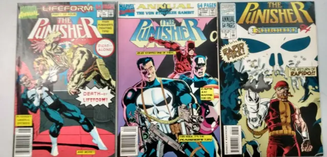 The Punisher Annuals #3 #4 #7 Marvel 1990-94 Comic Books