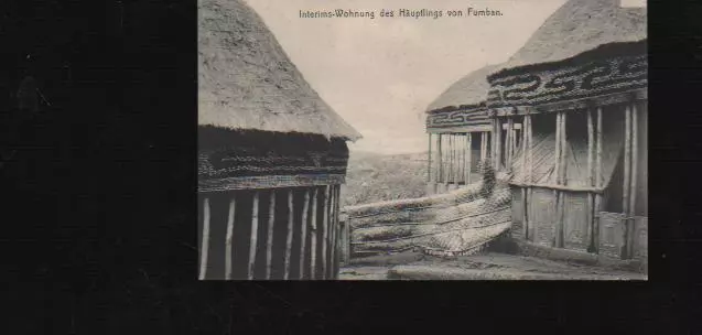 (n9625)   Ansichtskarte Kamerun Häuptlingswohnung Fumban 1911 von Buea nach