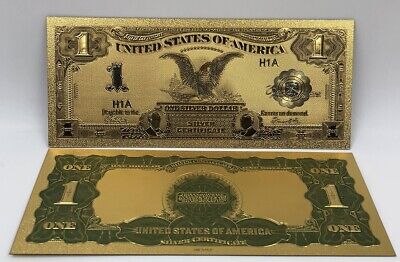 A ☆ GEM 1899 "GOLD"$1 SILVER CERTIFICATE BLACK EAGLE Rep.*Banknote