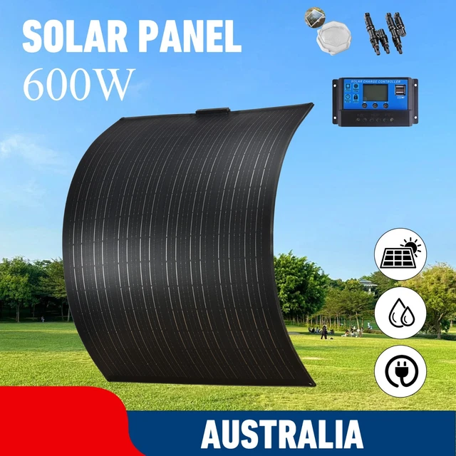 12V 600W FLEXIBLE Solar Panel Mono Battery Caravan Camping Charging 600 ...