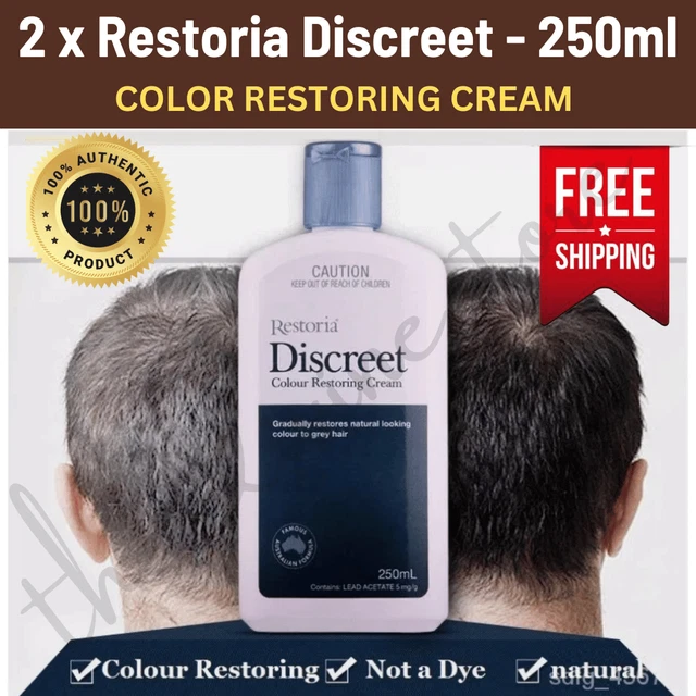 RESTORIA ORIGINAL DISCREET Unisex Hair Color Restoring Cream 250ml FREE ...