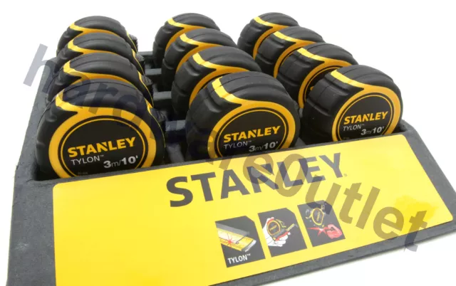 Qty 12 STANLEY TYLON 3M (10FT) TAPE MEASURE 30-686