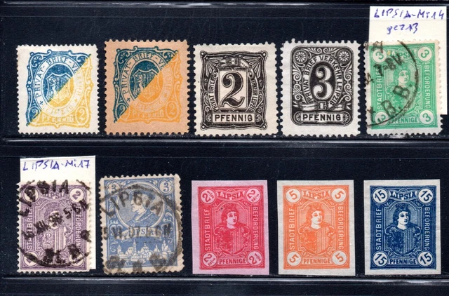 Deutschland/Privatpost- Leipzig-Briefm.bef., kleines Los mit 10 Briefmarken, ges