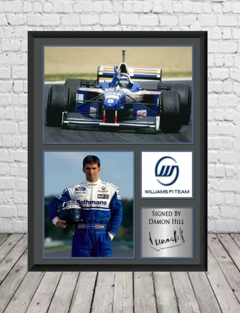 Damon Hill Signed Photo Print Poster Williams Formula One Memorabilia