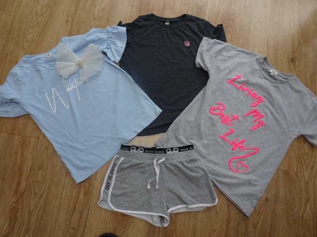 Pantaloncini camicia RIVER ISLAND 4 pezzi vestiti estivi pacchetto ETÀ 9 - 10 ANNI